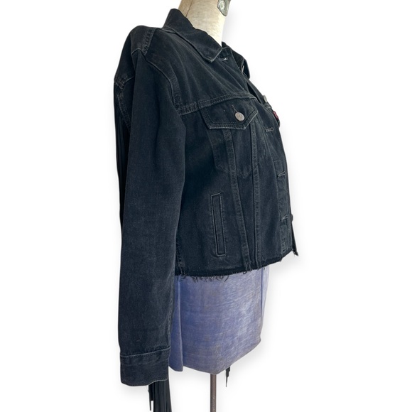 Levi’s Ex-Boyfriend Fringe Trucker Jacket Free People - Picture 5 of 12
